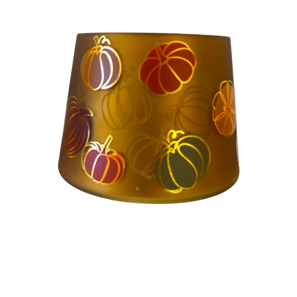 NWT Yankee Candle Pumpkin Themed Glass Candle Holder
